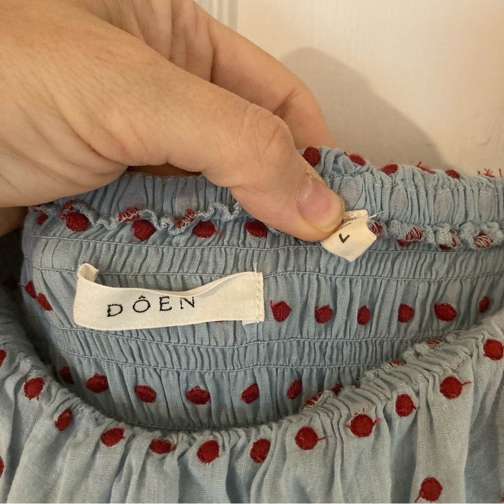 Dōen Sol Dress in Azure Swiss Dot - Picture 12 of 12